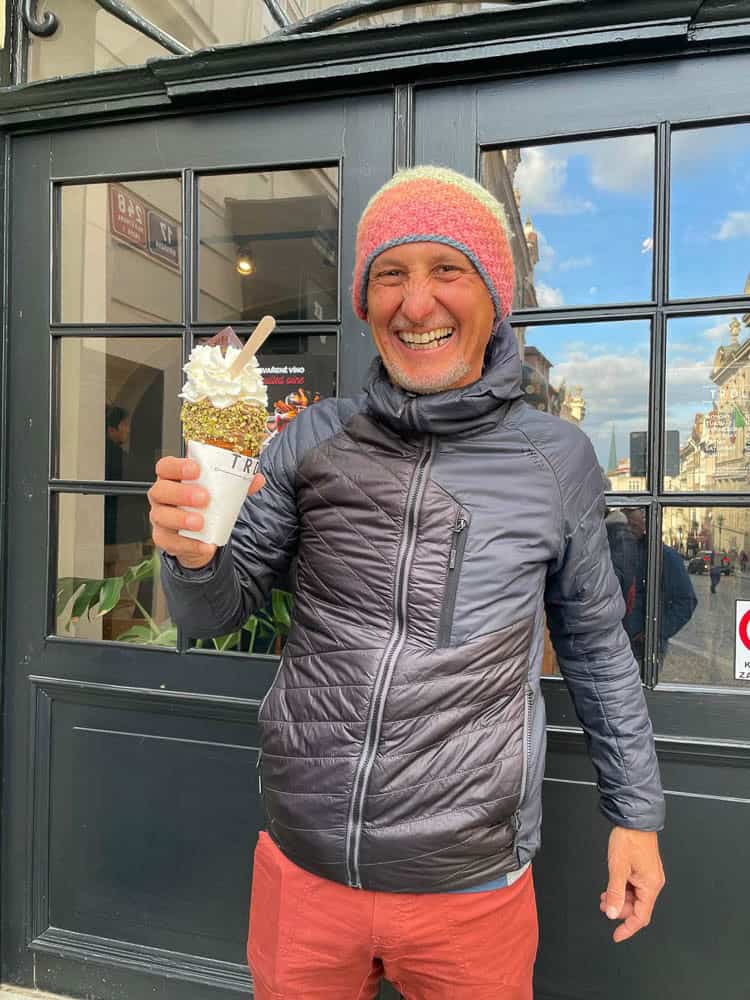 Valter con il Trdlo o Trdelnik